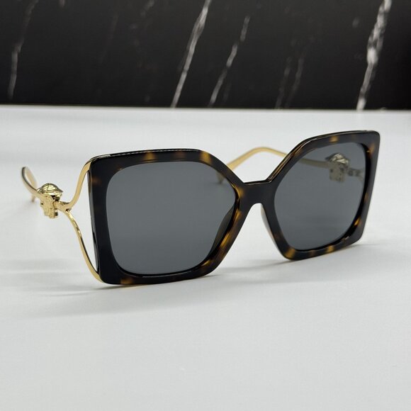 NEW VERSACE VE4502U 108/87 HAVANA GOLD WOMEN SUNGLASSES MOD 4502U 108/87
